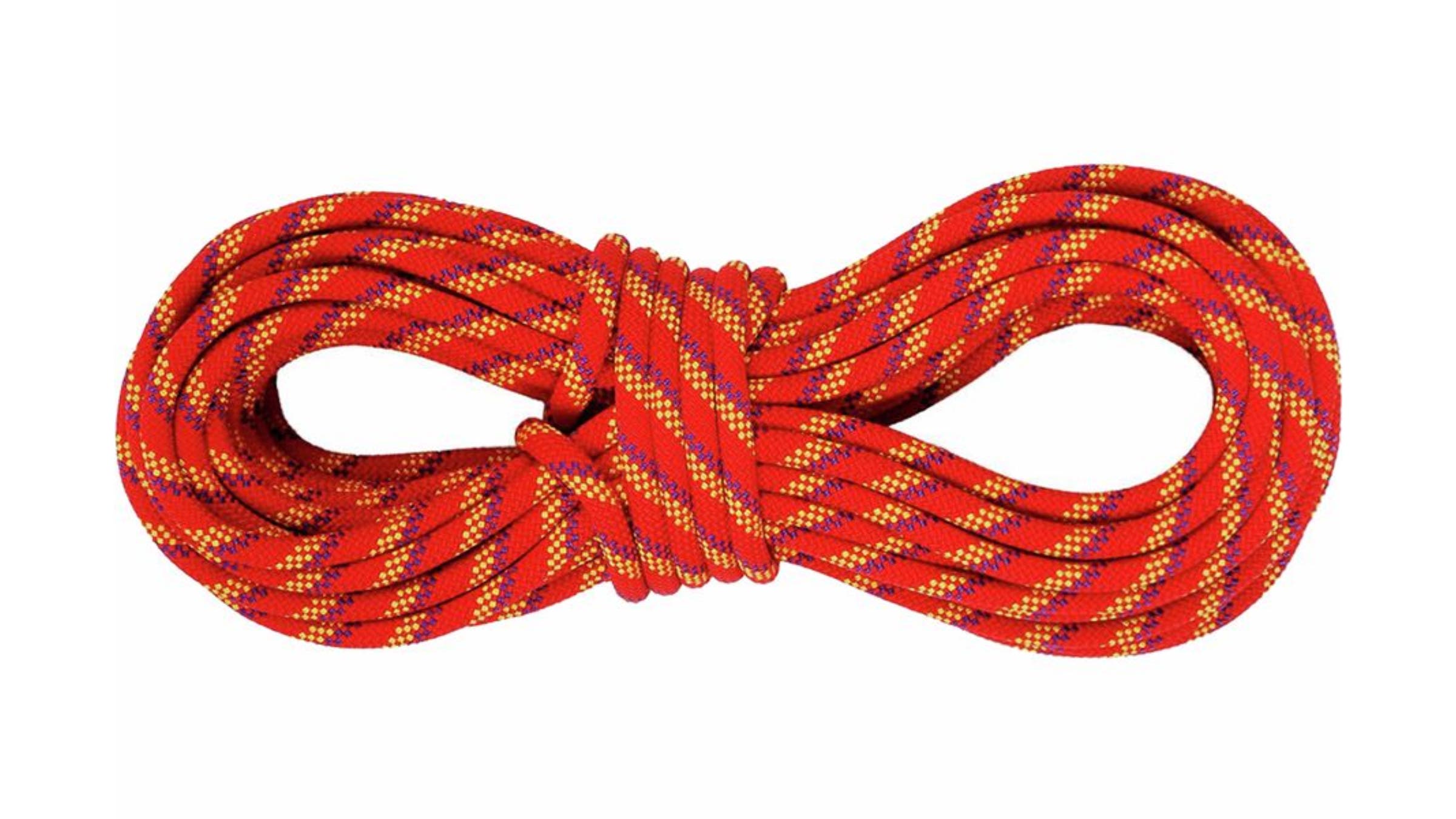 Bundle of red climbing rope
