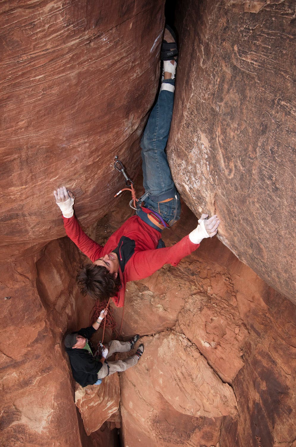 Mason Earle turns the "old" lip on Price of Evil, formerly 5.13, grade now unknown. Photo by Heinz Zak.