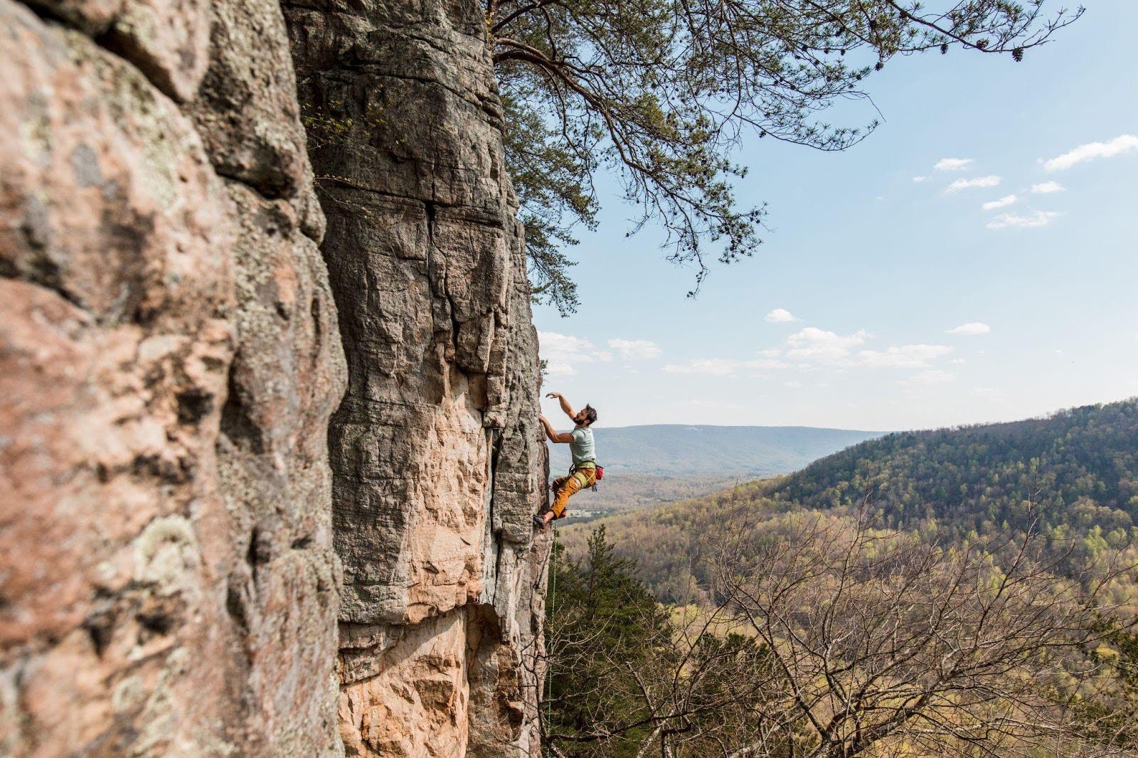 The newly acquired climbing area is a win for the area’s outdoor recreation economy and conservation. In addition to climbing, the project protects scenic views of Sequatchie Valley, wildlife corridors, streams and forestland. Caleb Timmerman photo.