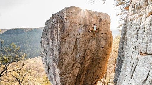 Newly protected Woodcock Cove features a 75’ freestanding tower. Ancestral lands of ᏣᎳᎫᏪᏘᏱ Tsalaguwetiyi (Cherokee, East.) Caleb Timmerman photo.
