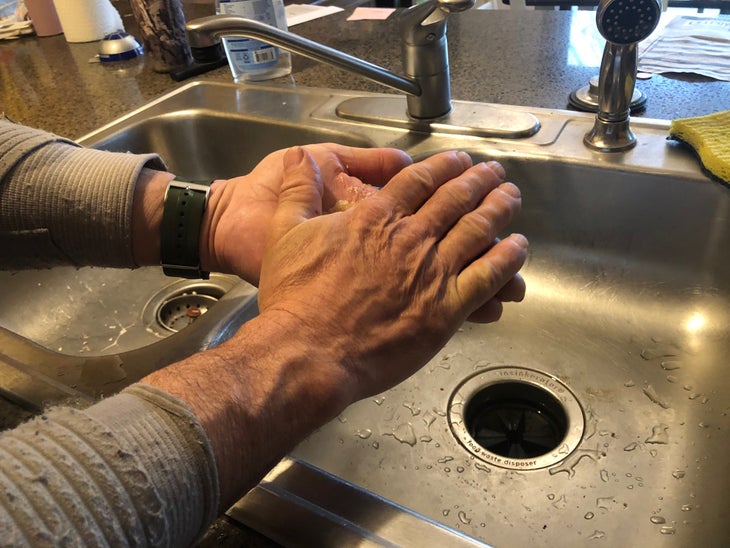 Rubbing hands together