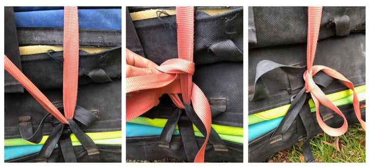 How to Attach Bouldering Pads Together For Approaches - Climbing