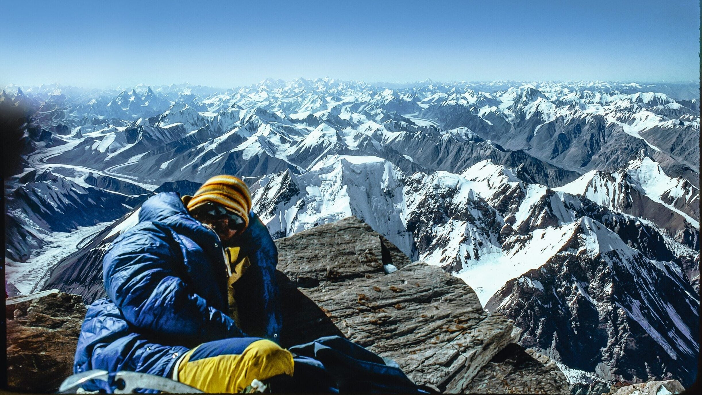 Rick Ridgeway, on the summit of K2, part of the first American ascent, 1978.