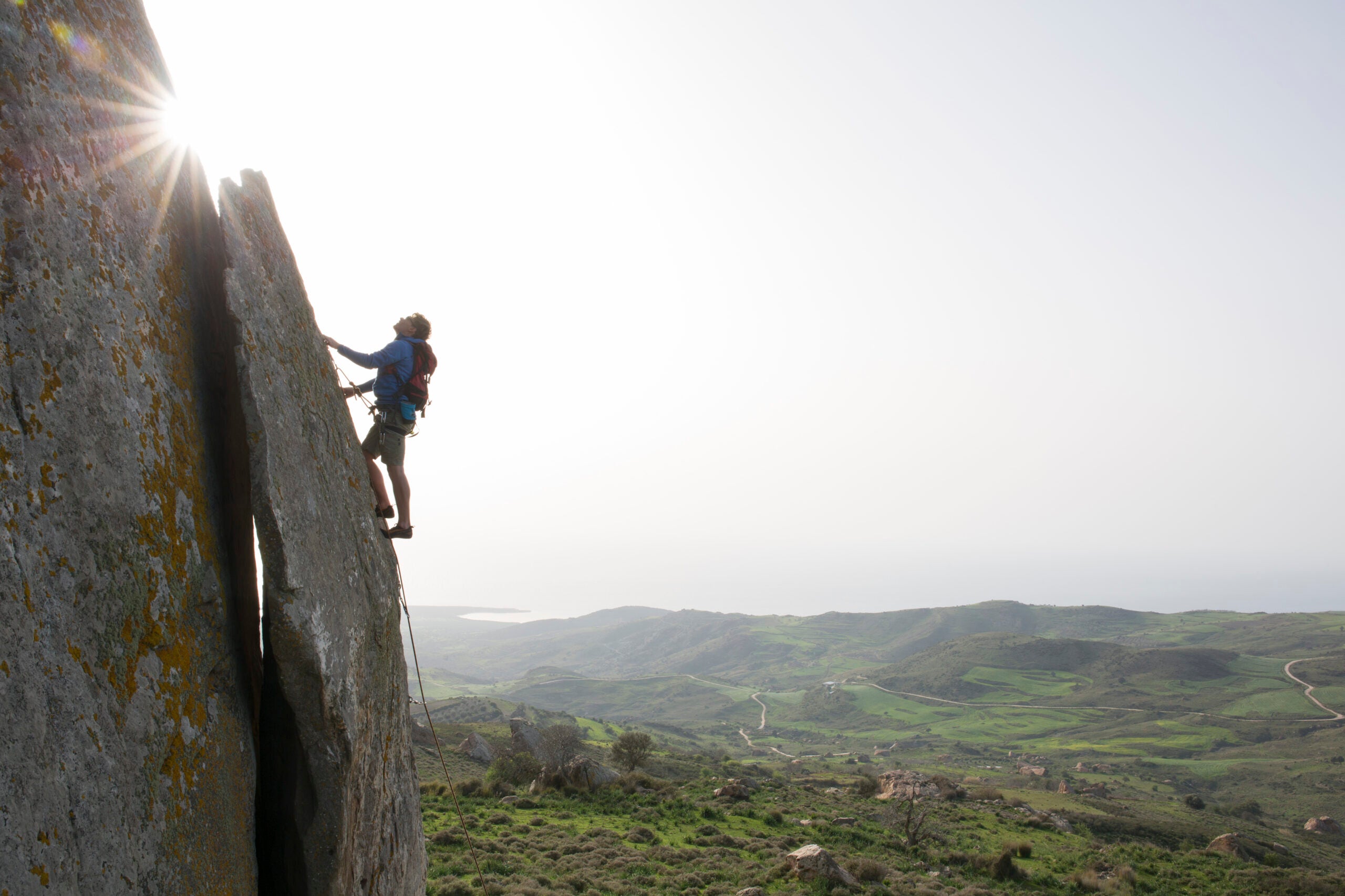 To improve and stay psyched all year, mix up your climbing. If you’ve been doing steep sport routes, consider tackling slabs for a physical break and to hone your mental game and footwork.