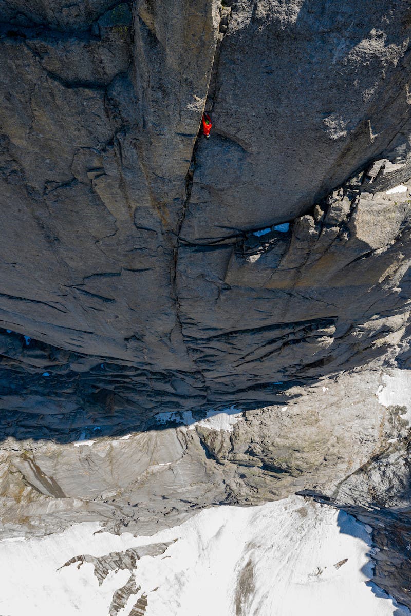 Honnold Soloing in Les Dru