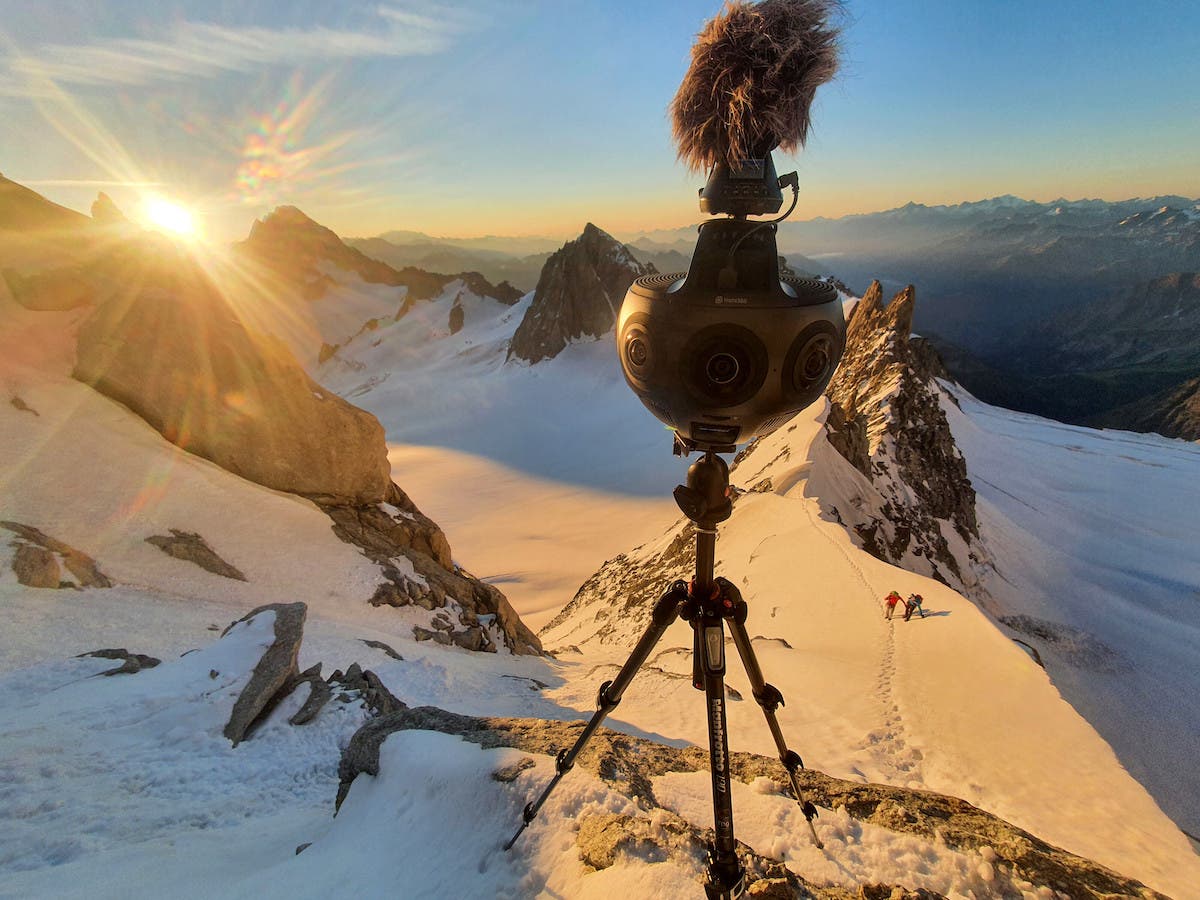 Alex Honnold and Nicolas Hojak on the Kuffner Arete at sunrise