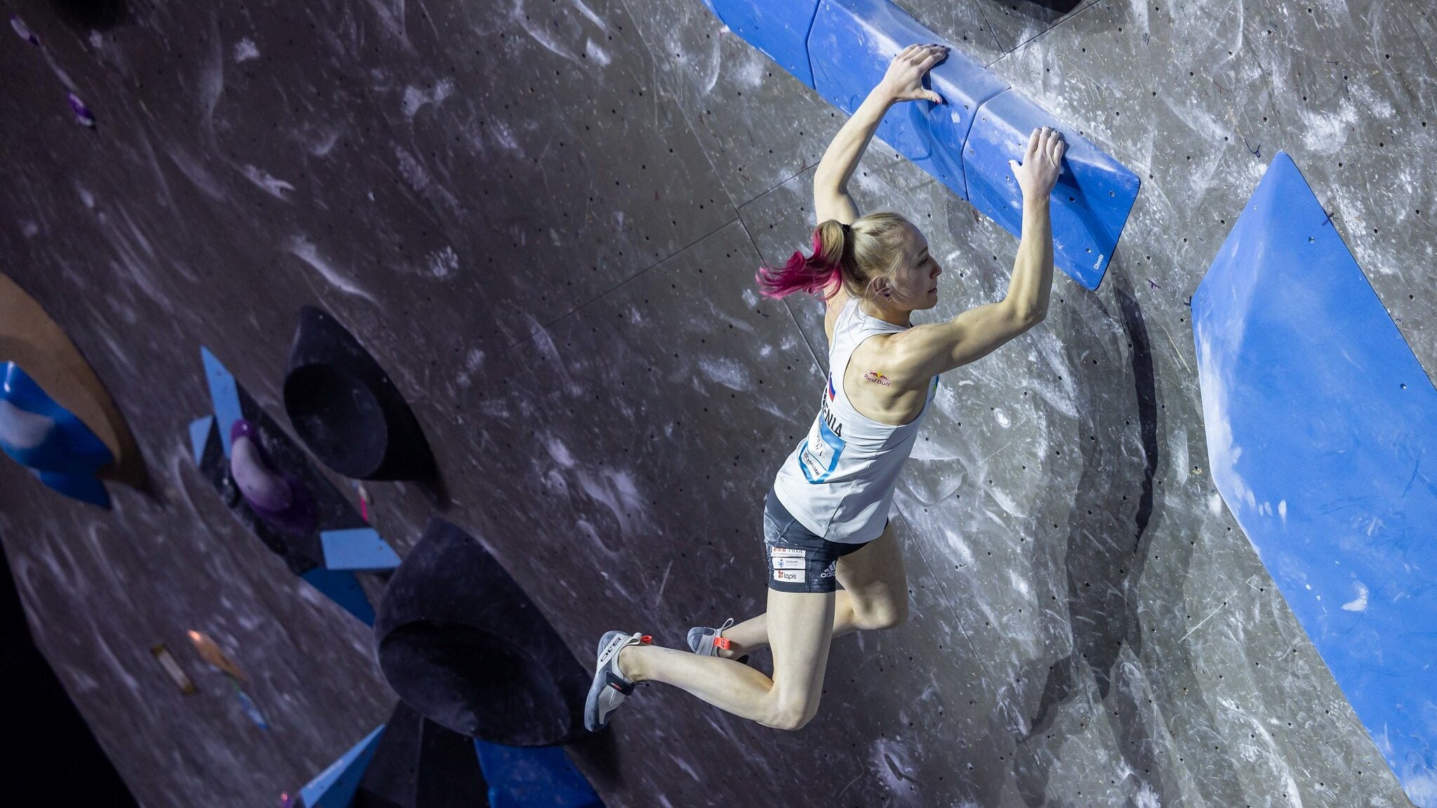 Janja Garnbret cuts loose at the 2022 Meiringen World Cup, where she took first place.