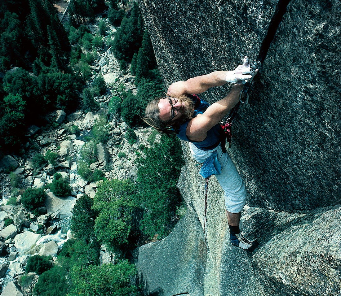 Ray Jardine first ascent 1977 of Phoenix 5.13a Yosemite USA