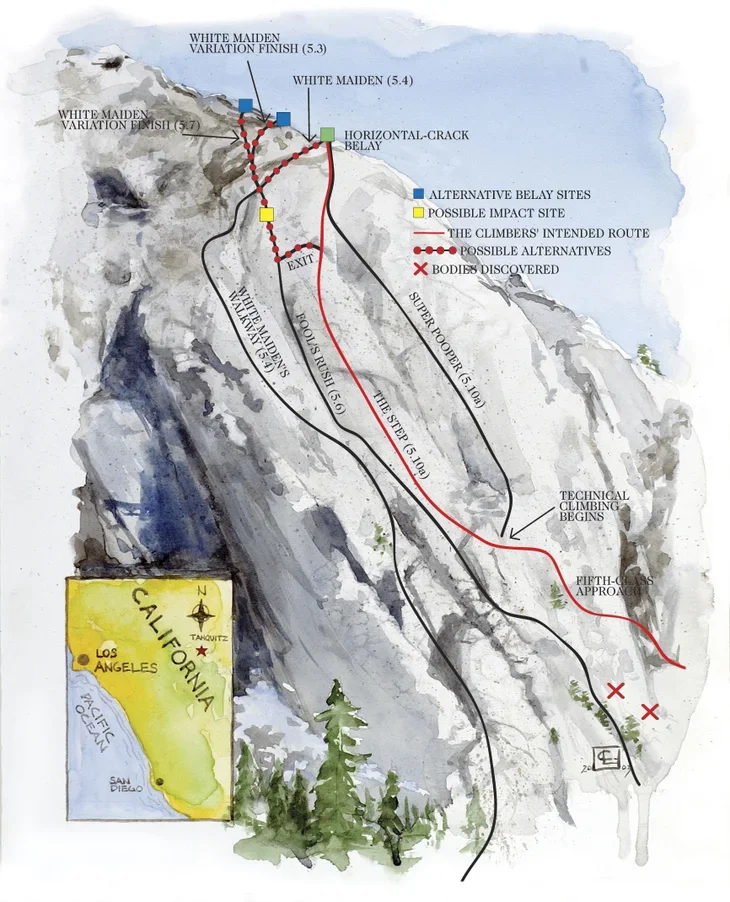 map climbing routes Tahquitz
