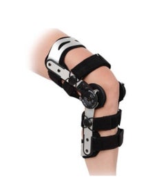 Knee in a brace