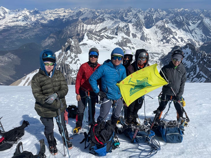 Larry and members of the National Taipei University mountaineering club on the summit of Mt. Joffre.