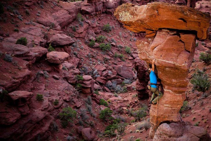 Sam Feuerborn climbing the Cobra—while he could.