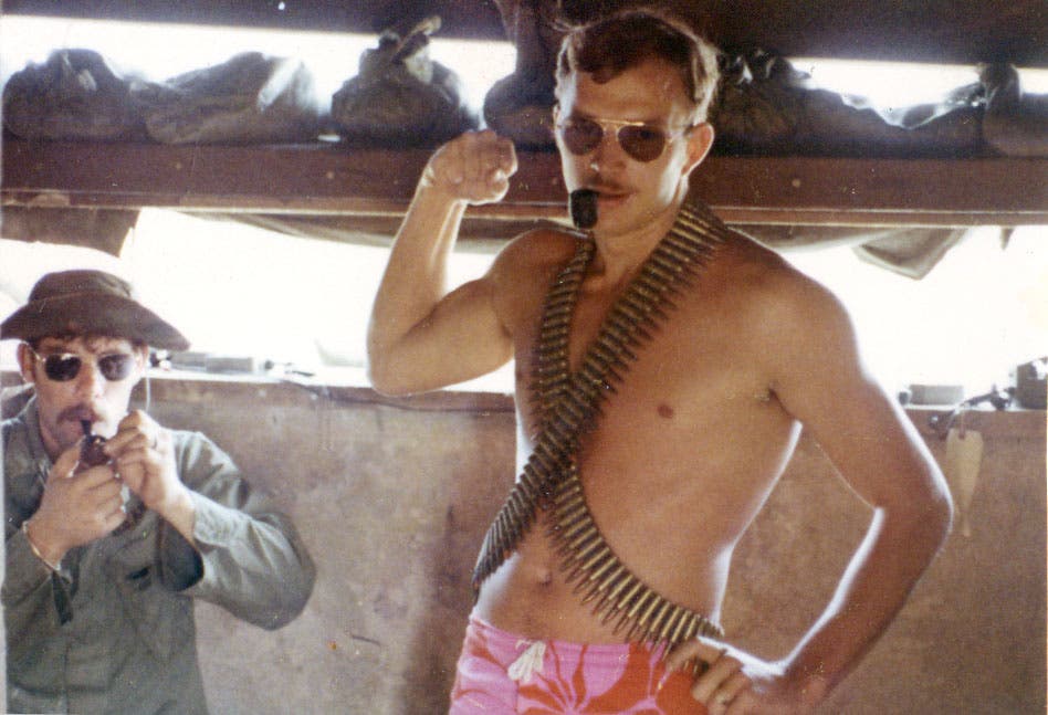 Pilot in bunker during Viet Nam war.