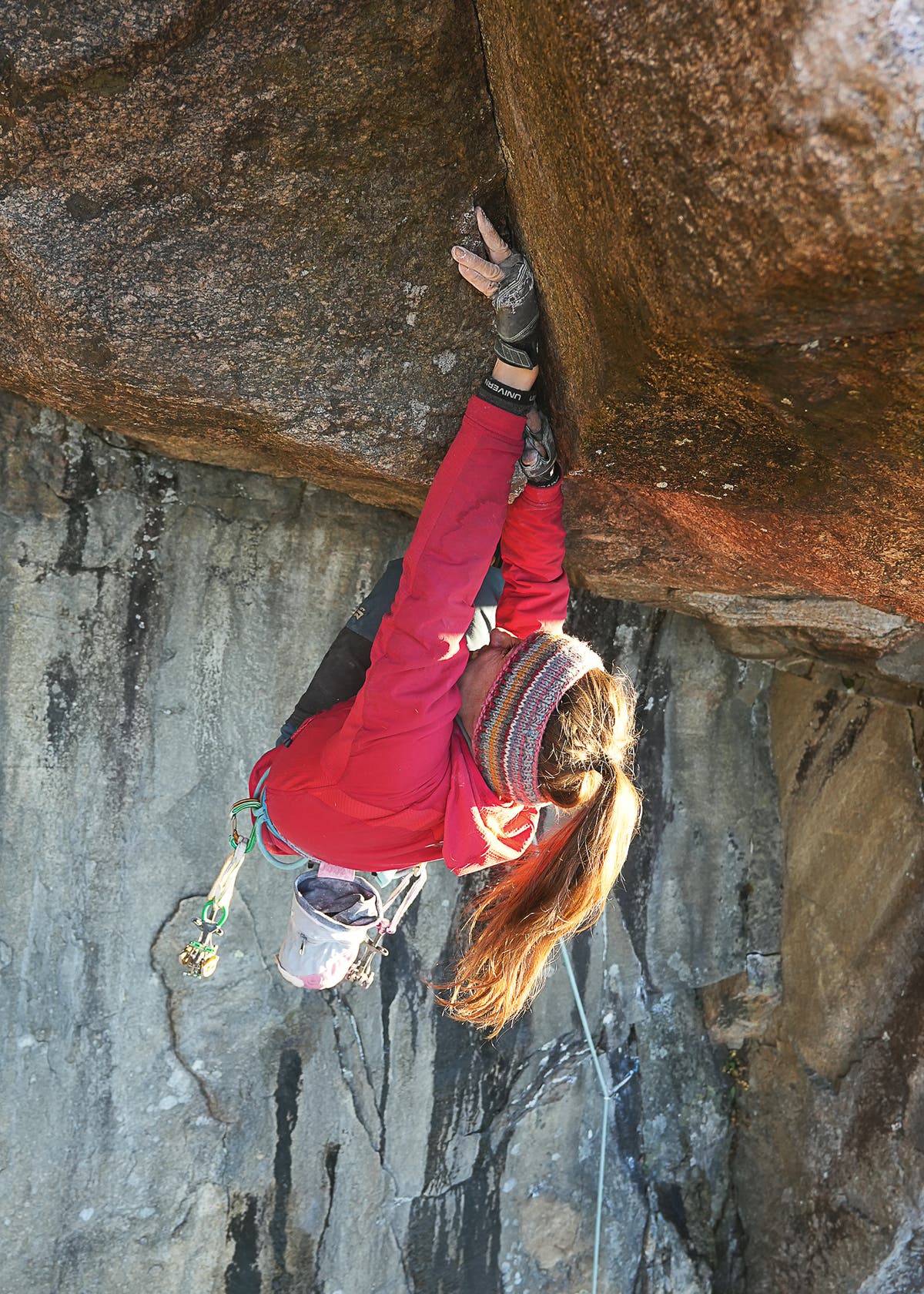Mari Salvesen jams the roof crack of Tazlov.