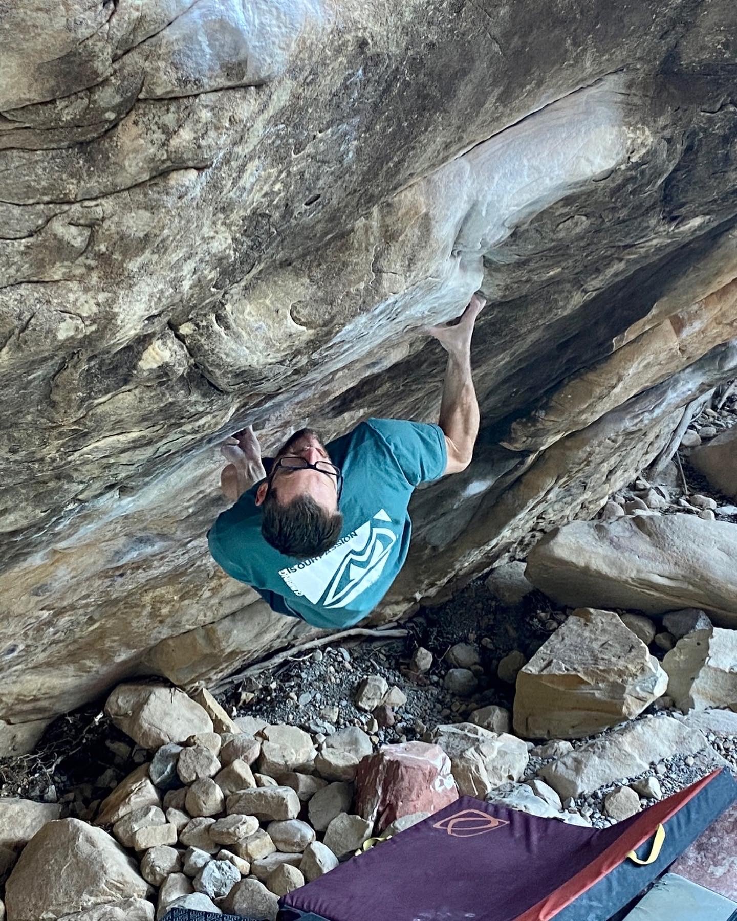 Matt Fultz on Sleepwalker (V16) in Red Rocks