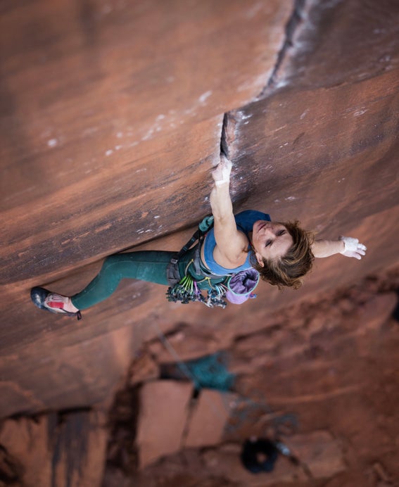 On Indian Creek's Optimator (5.13-).