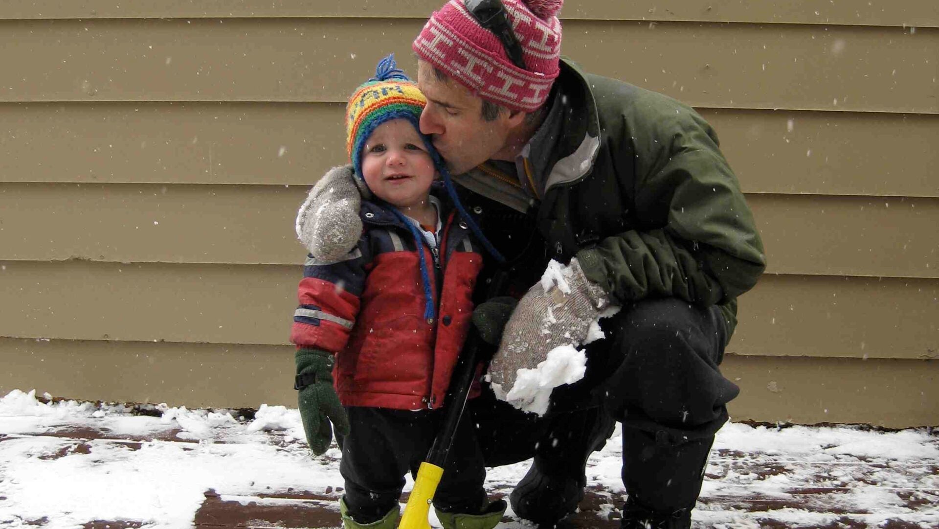 When you’re little and the world is new to you, something as simple as shoveling snow can bring tremendous joy, as it does here for the author’s oldest son 10 years ago. The question Samet struggles with, however, is whether climbing brings his kids joy, as passionate as he’s been about the sport for the last three-plus decades.