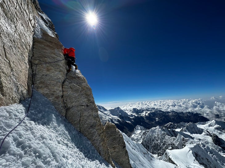 Rousseau on summit day, at ~7,500m (24,600ft).