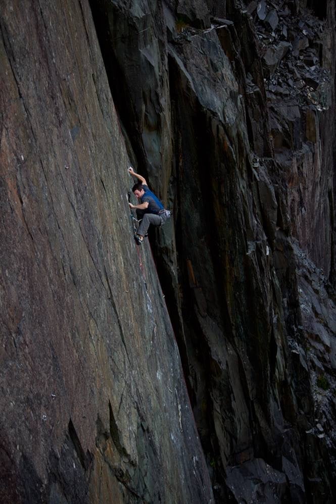 A British climber on a 5.14d slab