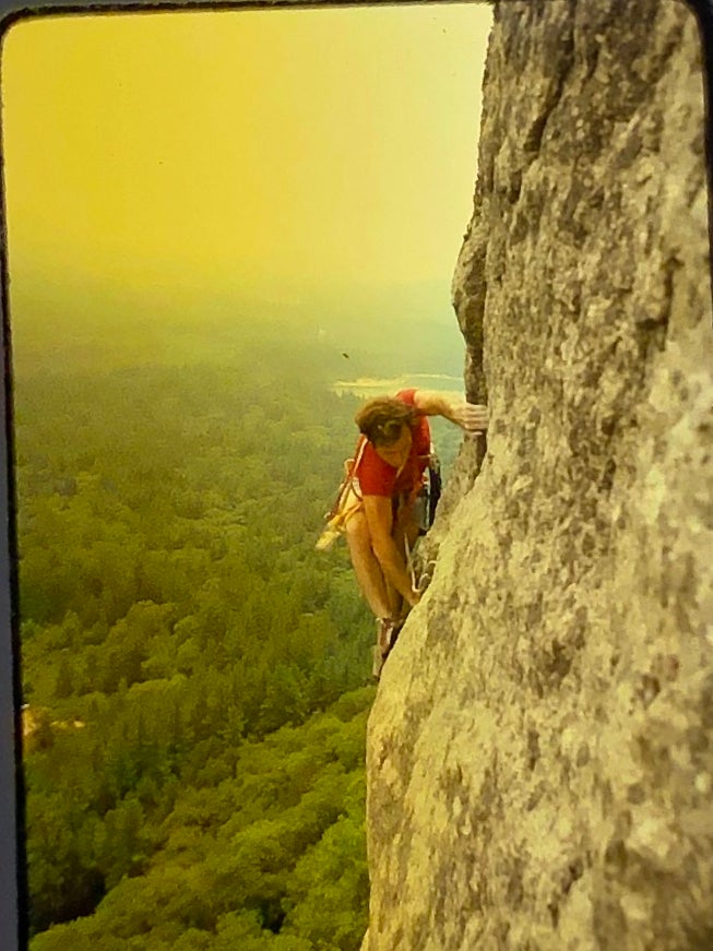 Gene Vallee climbing in New Hampshire in the late 1970s.