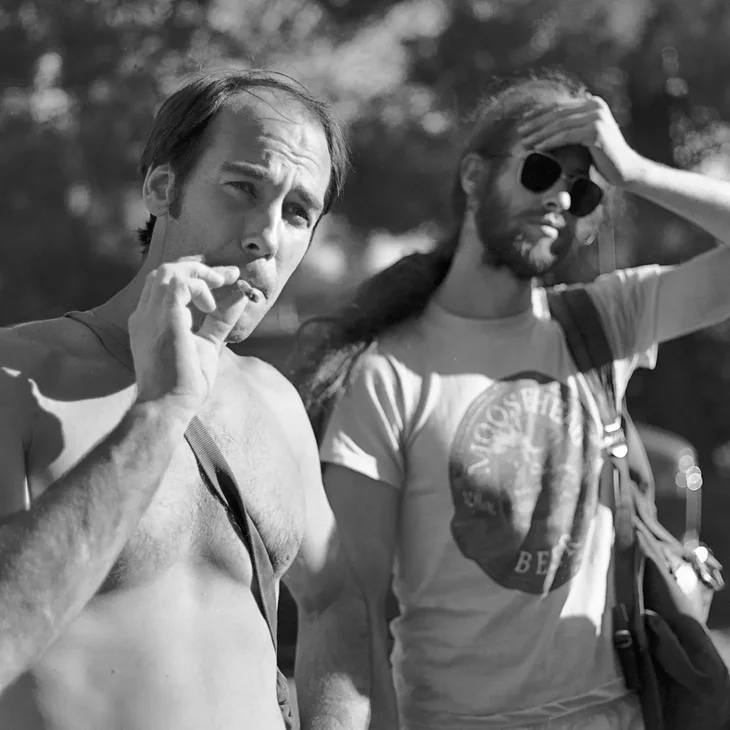 Dick Shockley smoking a cigarette