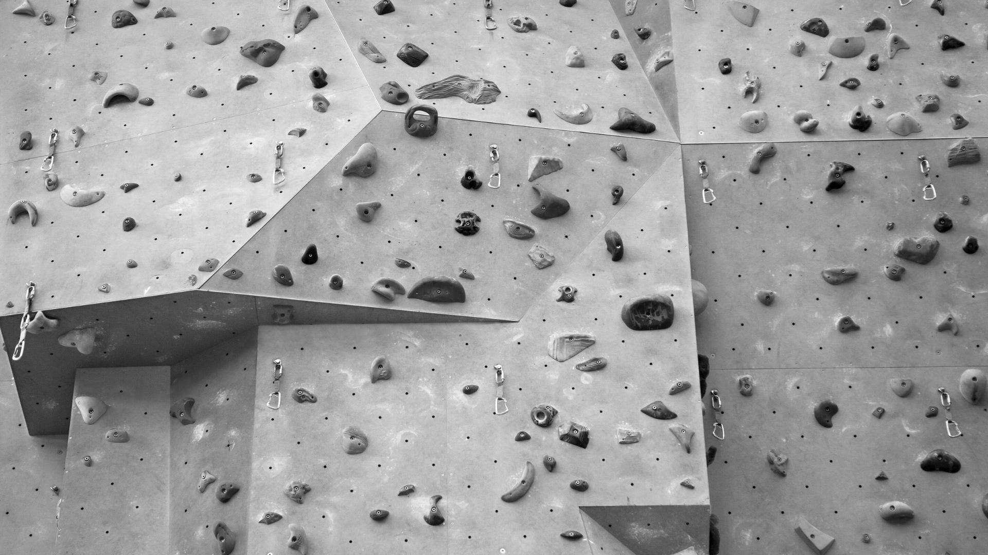 black and white climbing gym walls