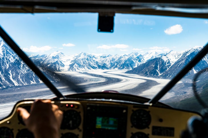 Flying towards Mount Logan In Canada's Yukon Territory.