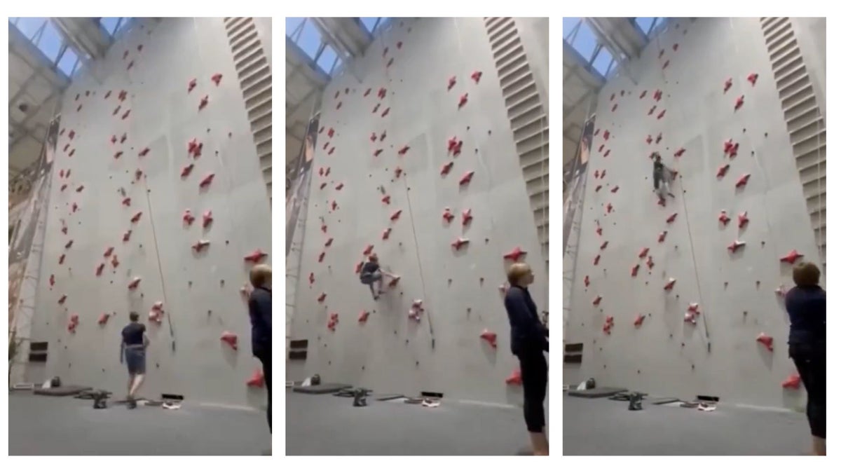 Climber Falls 50 Feet After Failing to Clip in on Speed Route