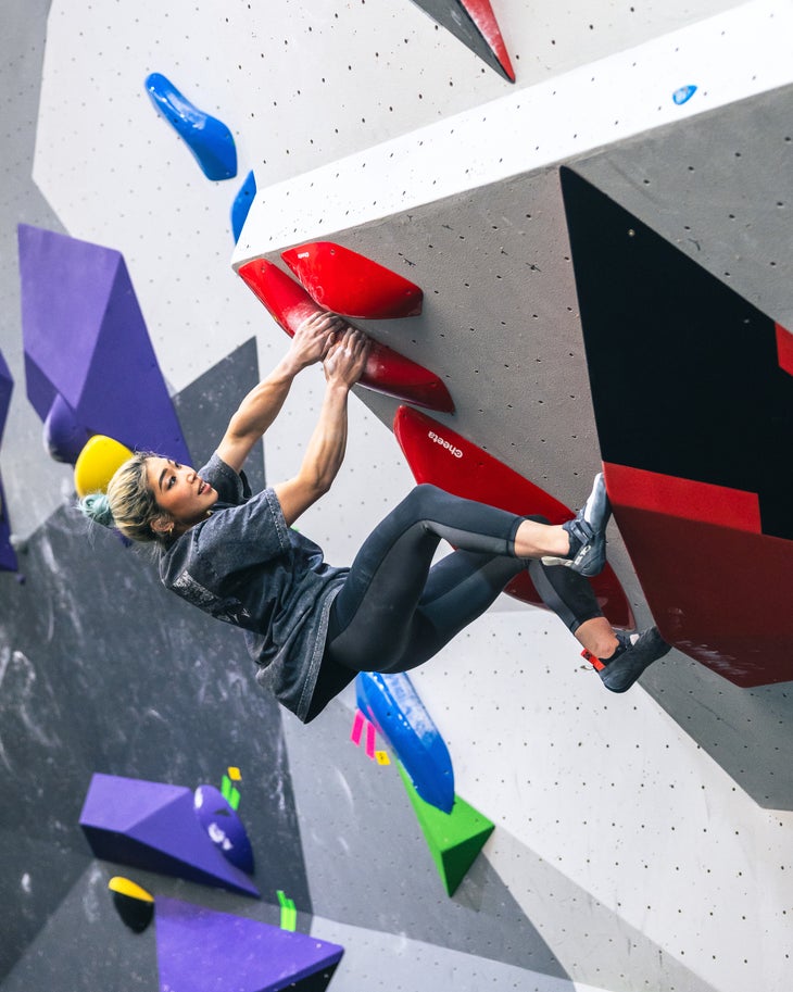 Female climbs at the Rockcity Comp Simulation.