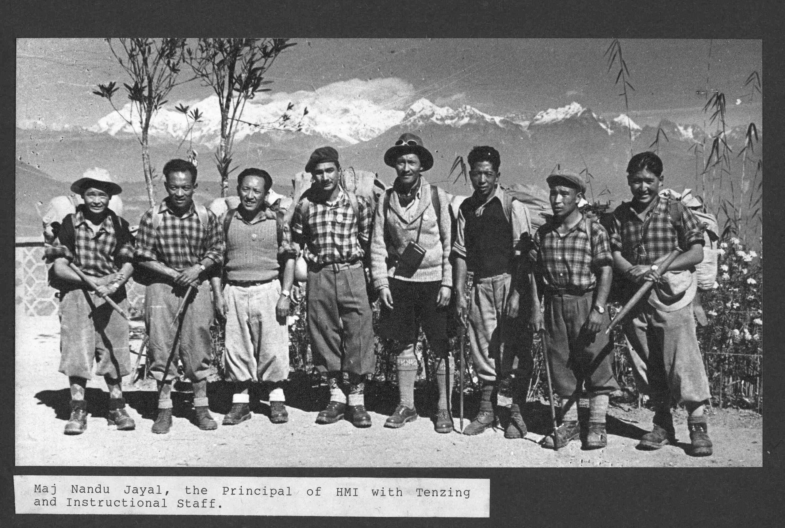 A number of high-altitude climbers in training in the 1950s.