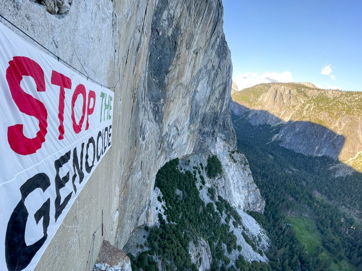 Climbers Hang “Stop the Genocide” Banner from El Capitan