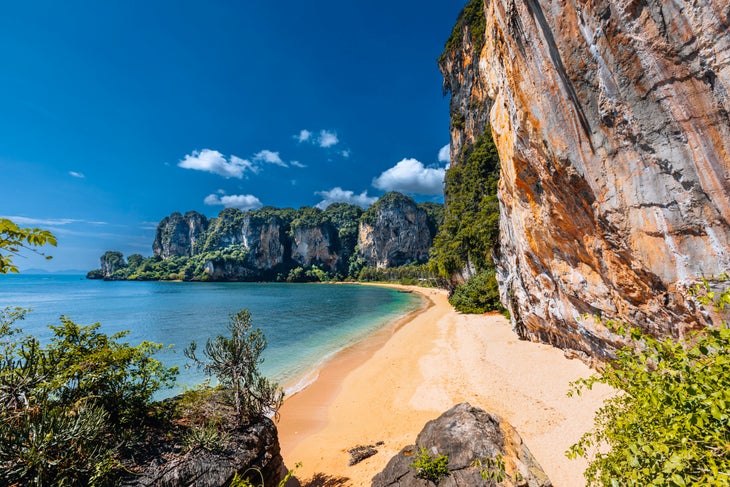 Tonsai beach on a sunny day with clear blue sky. 