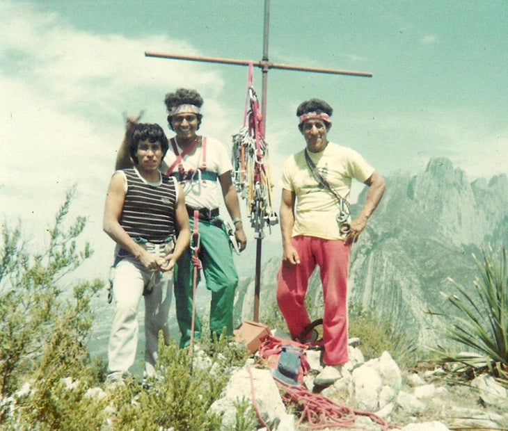 Victor Padilla, Juan Guzman, and their tutor and one of Mexico’s leading climbers during the 1960s and 1970s, Juan de Dios de Leon Camero.