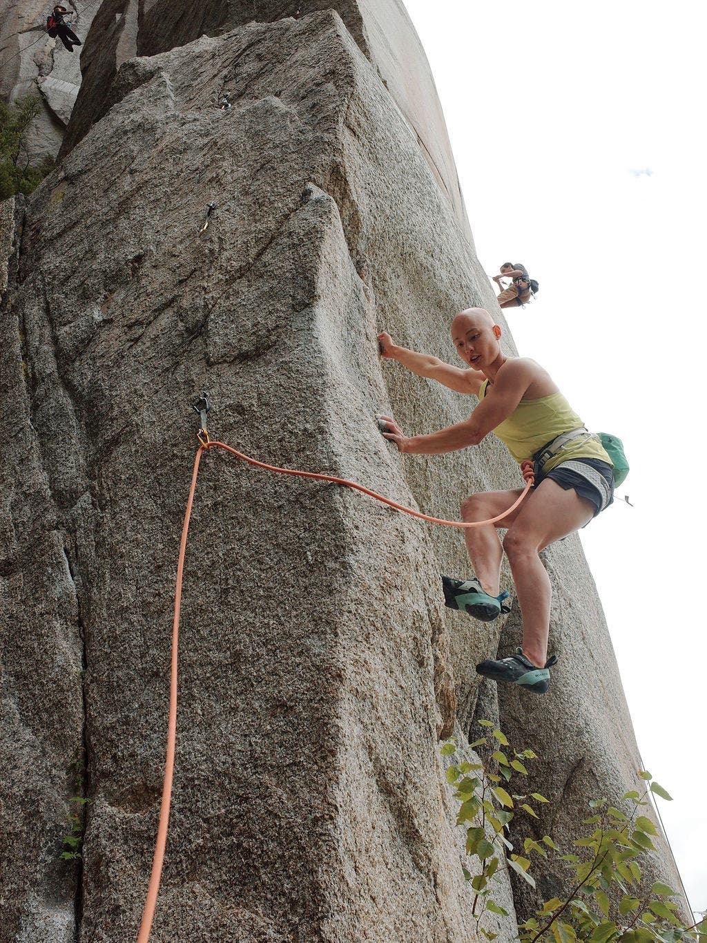 Olympian Alannah Yip climbs a vertical granite arete in Squamish, B.C.