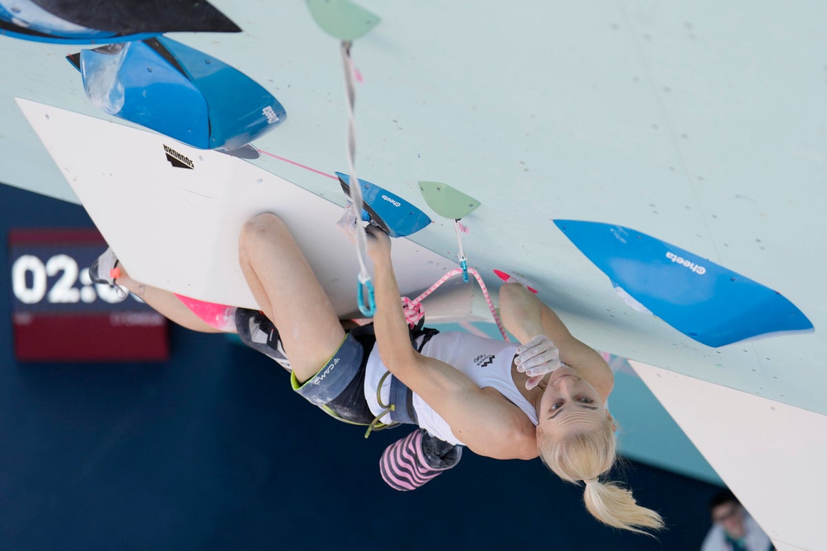 Garnbret, Raboutou, and Pilz Medal in the Women’s Boulder & Lead Combined Final