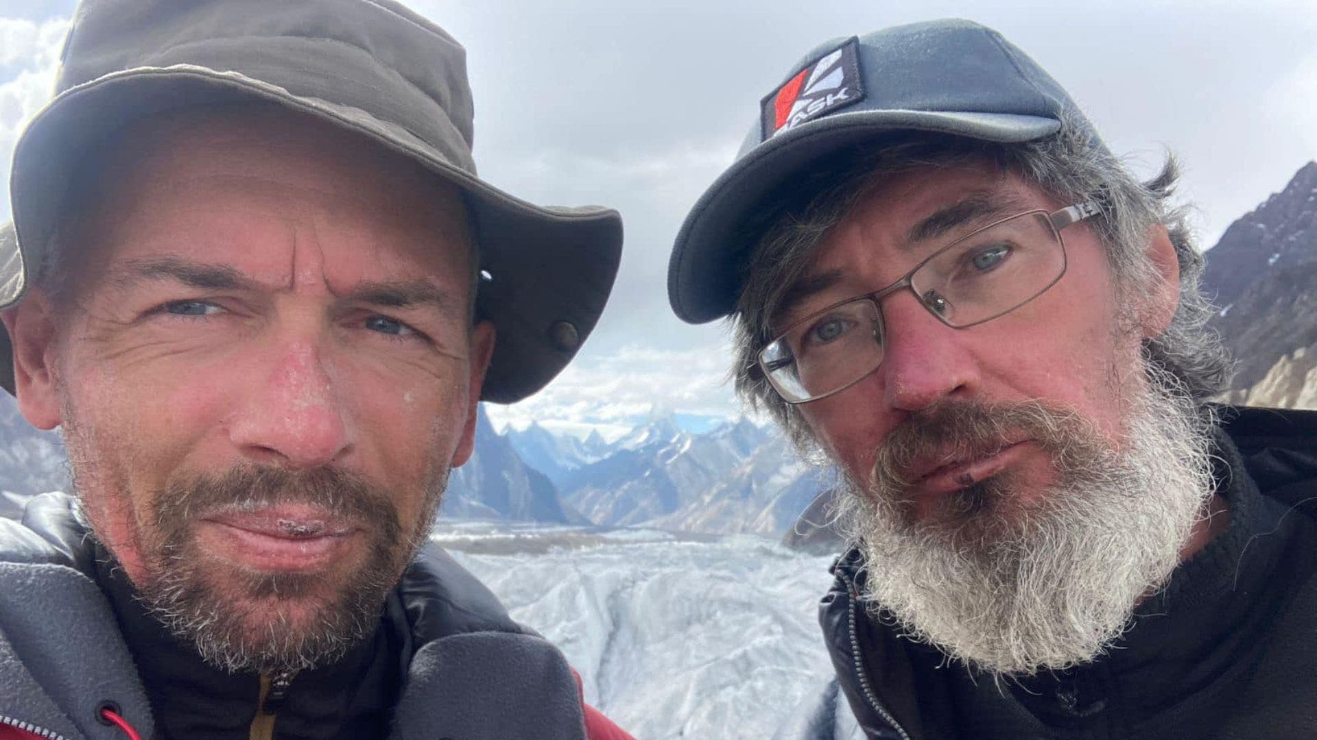 Dmitry Golovchenko (left) and Sergey Nilov (right) before heading to Gasherbrum IV in 2023. Nilov died on Gasherbrum IV this year while trying to recover Golovchenko's body.