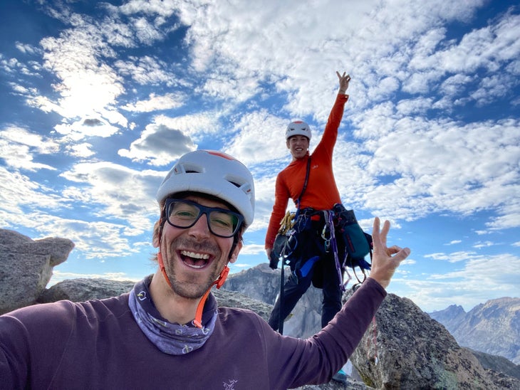 Keiko Tanaka and Max Barlerin celebrating life in the Wind River Range.
