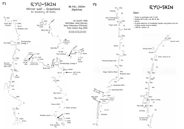 A climbing map of Ryu-shin.