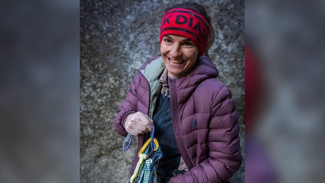Babsi Zangerl poses after becoming the first person to flash El Capitan.