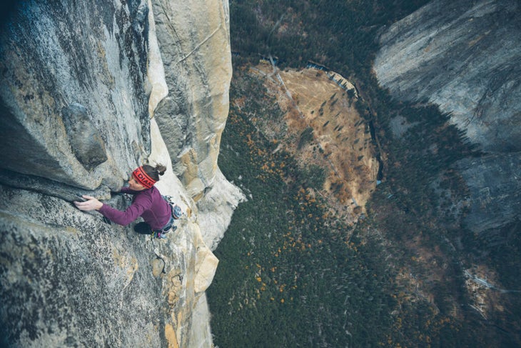Babsi Zangerl enroute to becoming the first person to flash El Capitan, Yosemite.
