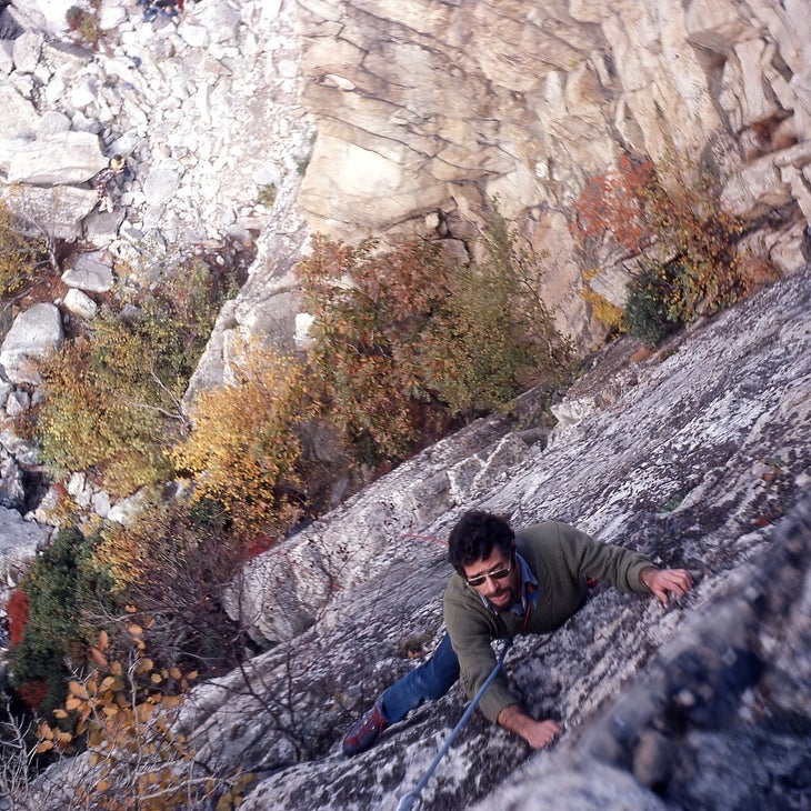 Burt climbing in the Gunks