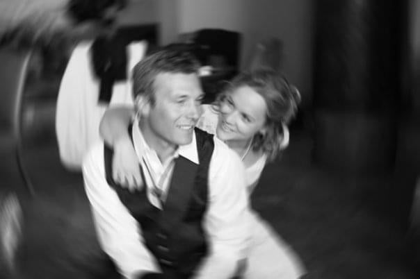 Adam George and his wife, Caroline, at their wedding