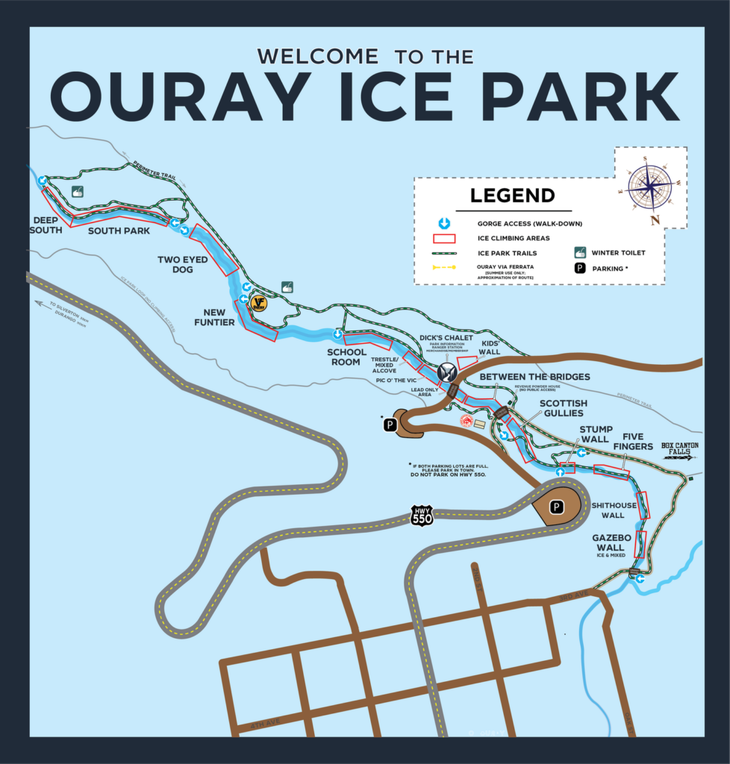 a map of the Oura Ice Park