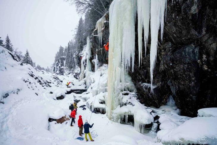Rjukan’s Krokan area, home of the 2025 Norrøna Ice Festival and endless ice and mixed routes.