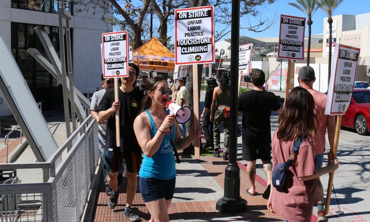 touchstone routesetter strike picket line