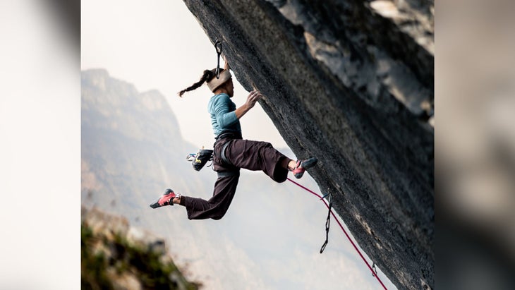Brooke Raboutou climbs 'Excalibur' (5.15c), becoming the first woman to climb 5.15c.