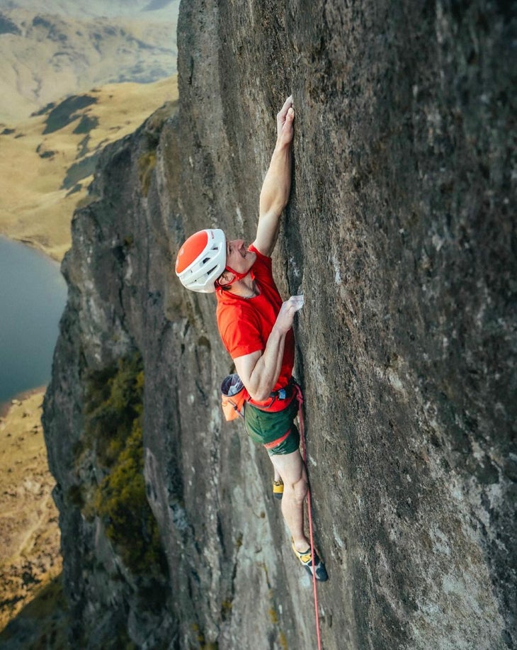 Adam Ondra on Lexicon—soon to become the hardest trad flash of all time.