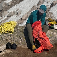 testing climbing packs in the field