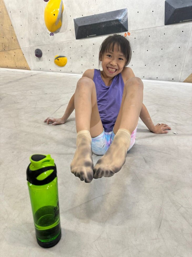 climbing in socks