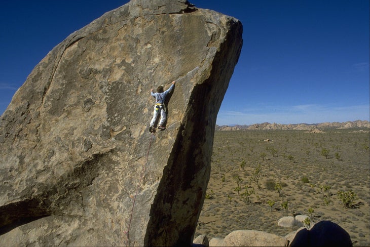 climber in Joshua Tree